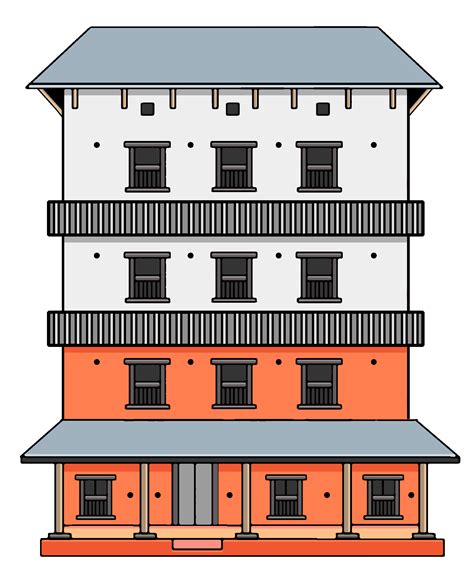 Nepali house design drawing clipart | Clipart Nepal