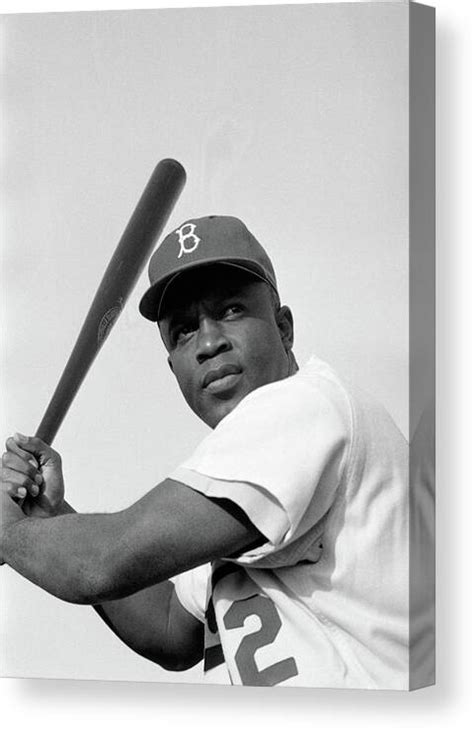 Jackie Robinson Playing For The Dodgers