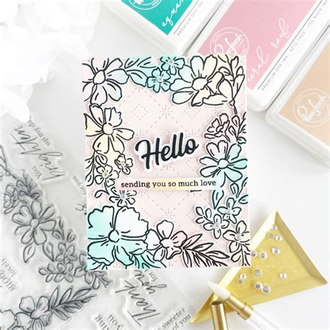 Floral Border stencil – Pinkfresh Studio