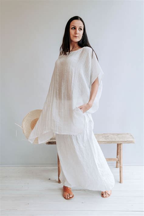 Beach Cover Up from Gauzy Linen 'Amanda' - Linenbee
