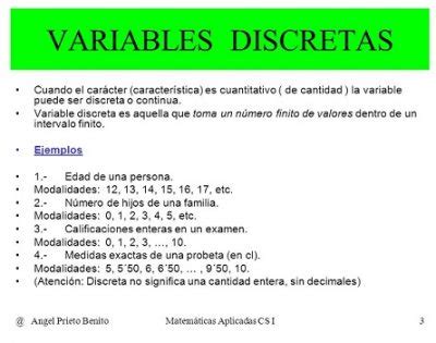 Ejemplos De Variables Discretas Modelos Muestras Y Caracter Sticas