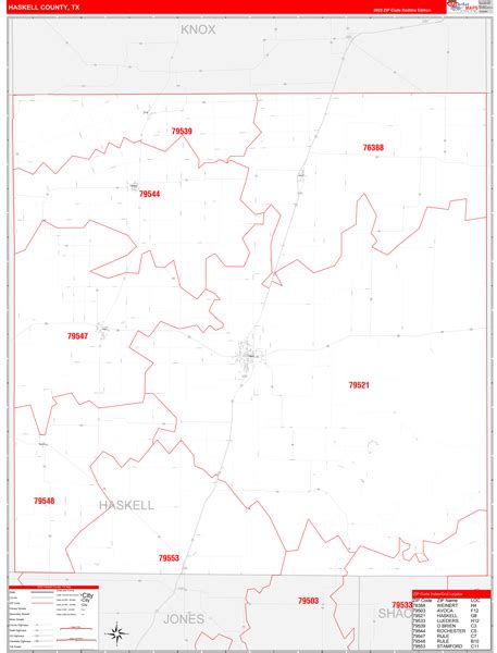 Haskell County, TX Map Book - Red Line