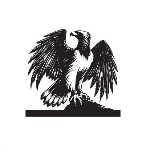 Philippine Eagle Silhouette - Eagle Logo - A Philippine Eagle standing with wings illustration ...