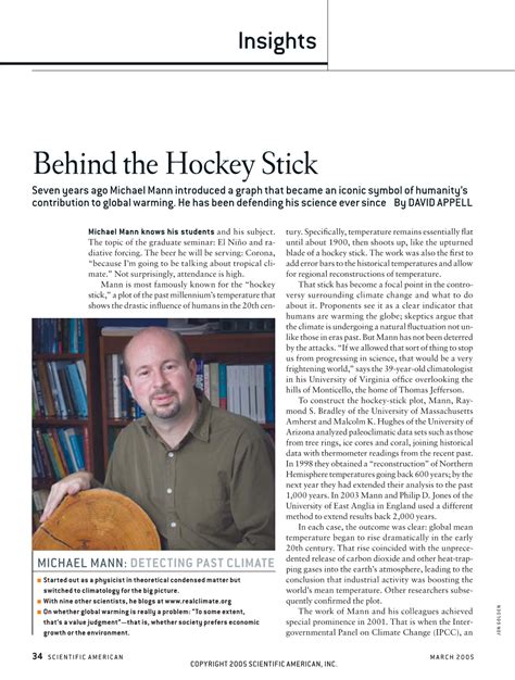 Behind the Hockey Stick Seven Years Ago Michael Mann Introduced a Graph ...