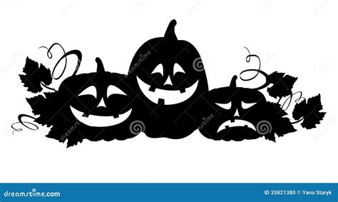 Silhouette Of Halloween Pumpkins Stock Vector Illustration Of Fresh