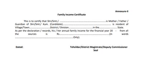 Affidavit For Income Certificate