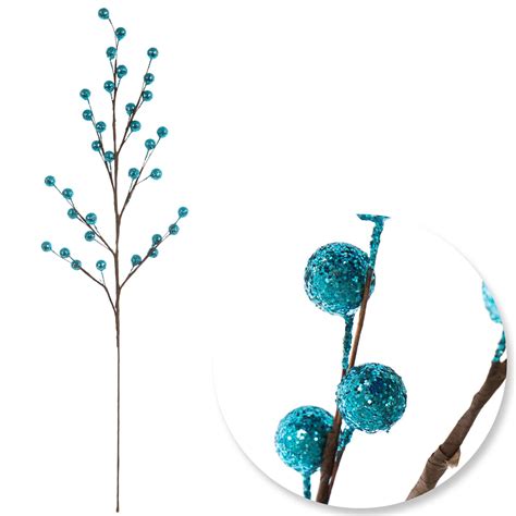 Peacock Blue Glitter Berry Pick | Hobby Lobby | 5349667