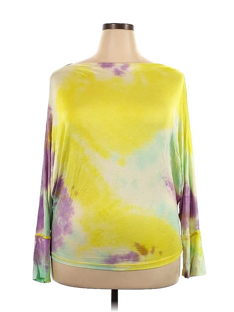 White Birch Color Block Tie Dye Yellow Long Sleeve Top Size Xl 51 Off Thredup