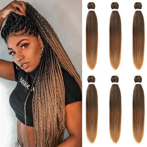 Buy 30 Inch 6 Packs Pre Stretched Ez Braiding Hair Extensions Yaki Texture Professional Crochet