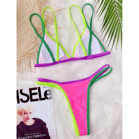 Good Deal 3 Colors Sexy Thong Bikini Female Swimsuit Women Swimwear Two