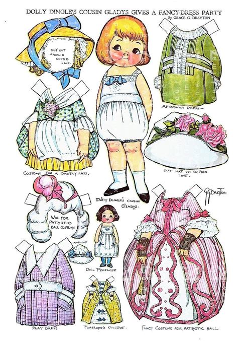 Dolly Dingle Doll S Friend Marietta Printable Paper Dolls Vintage Paper Dolls Digital Download