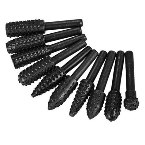 10Pcs Set Steel Rotary Rasp File 6 3mm Handle Wood Cutting Carpentry EBay