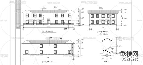 现代客家民居cad施工图 免费3dmax模型库 欧模网