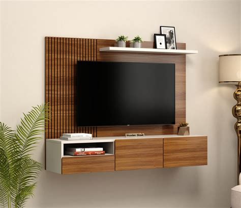 Buy Hailey Engineered Wood Wall-Mounted Tv Unit with Shelf & Drawers ...