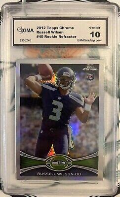 2012 Topps Chrome Refractor 40 Russell Wilson Stands RC Rookie GMA 10