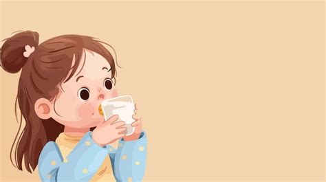 Premium Vector A Baby Drinking From A Cup