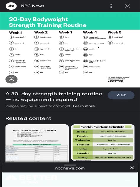 6 Day Gym Workout Schedule - Google Search | PDF