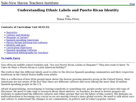 Understanding Ethnic Labels and Puerto Rican Identity Lesson Plan for ...