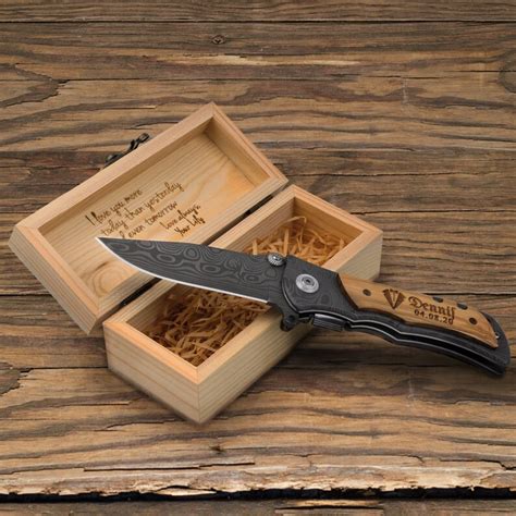 Personalized Engraved Pocket Knife With T Box Ts For Etsy