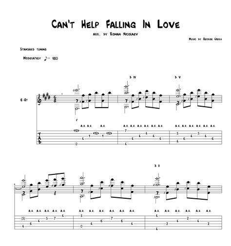 Can T Help Falling In Love Guitar Tabs At George Trotta Blog