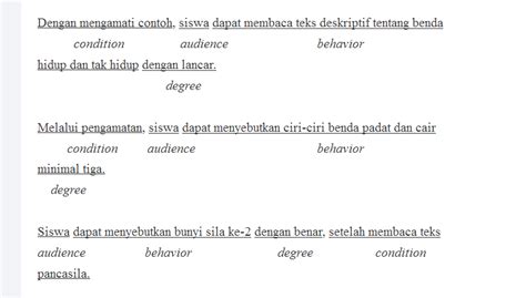 Contoh Tujuan Pembelajaran Abcd 53 Koleksi Gambar