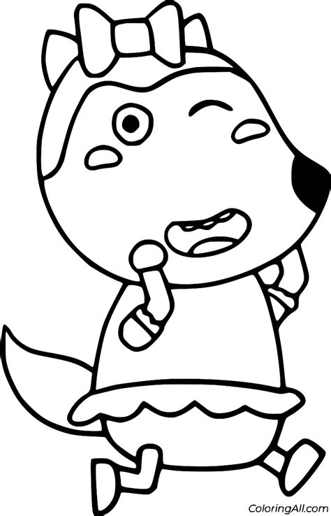 Lucy Wolf Coloring Page - ColoringAll