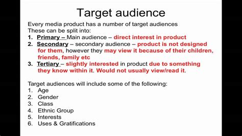 Target Audience Types Examples What Does Target Audience Mean? Video ...