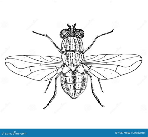 Housefly Musca Domestica Or Common Housefly Magnified Vintage