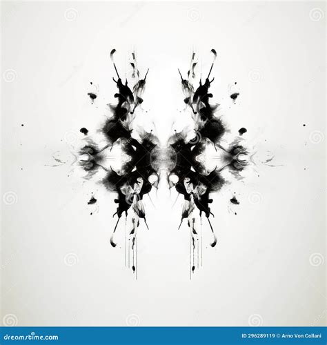 Abstract Inkblot Rorschach Test Psychology Concept Art Stock