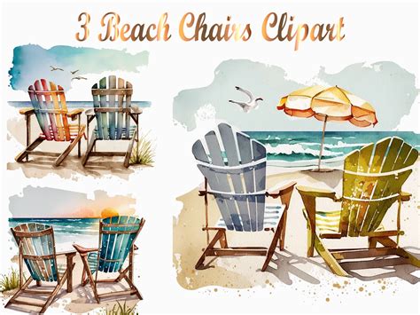 3 Beach Chairs PNG Beach Png Summer Pngsummer Sublimation Etsy Australia