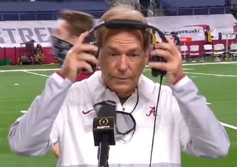 Nick Saban got all the memes after awkward halftime interview