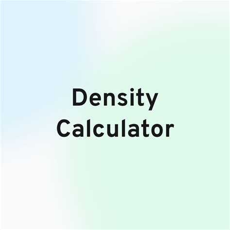 Density Calculator | hexacalculator