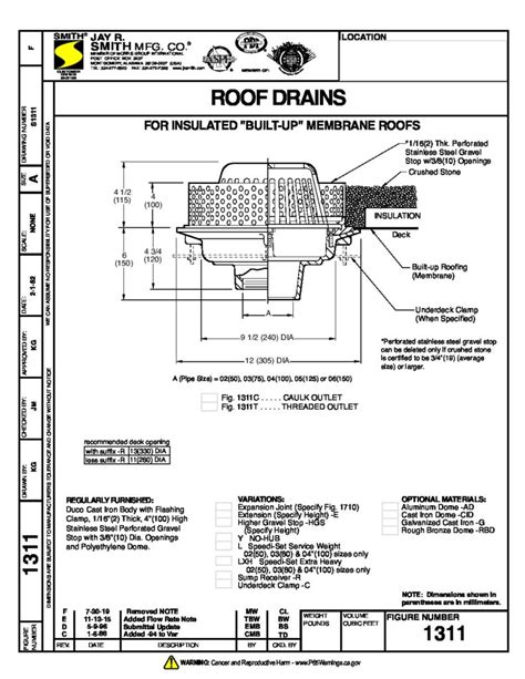 12 Diameter Body Roof Drain And Low Profile Dome With 4 00 Gravel