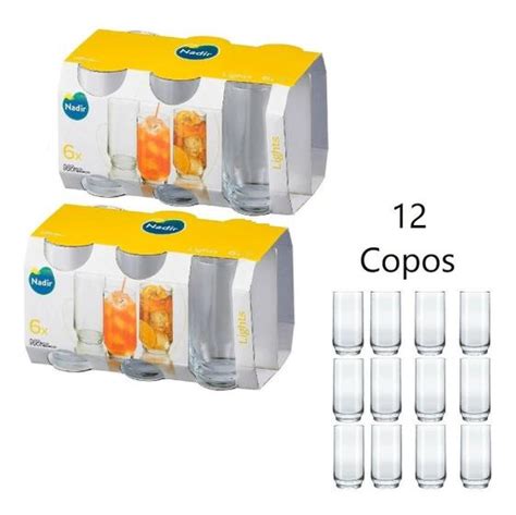 Jogo Copo Vidro Agua Suco Long Drink Bar 300ml Kit 12 Peças ALLMIX