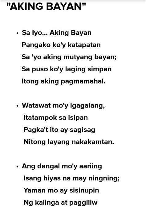 Tula Para Sa Pagmamahal Sa Bayan