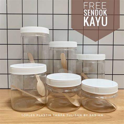 Toples Plastik Transparan Toples Kue Toples Bumbu Dapur Hanya Toples