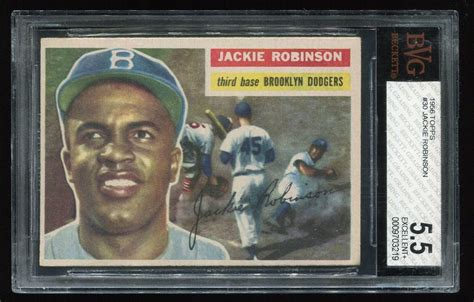 Topps Jackie Robinson Brooklyn Dodgers Hof White Back Bvg