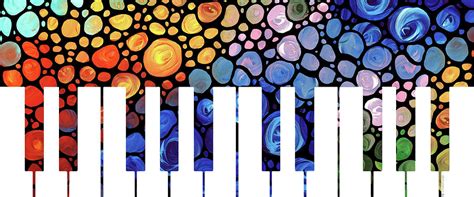 Mosaic Music Art - Colorful Piano Painting by Sharon Cummings