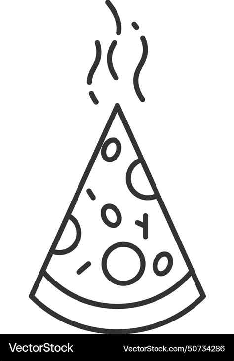 Pizza Scheibe Ikone Hei E Leckere Essen Linie Symbol