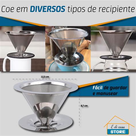 Filtro De Café Coador Inox 103 Grande Reutilizável Pour Over MercadoLivre