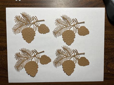 Set Of 4 Pine Cone Boughs Die Cuts Card Stock Die Cut Card Or