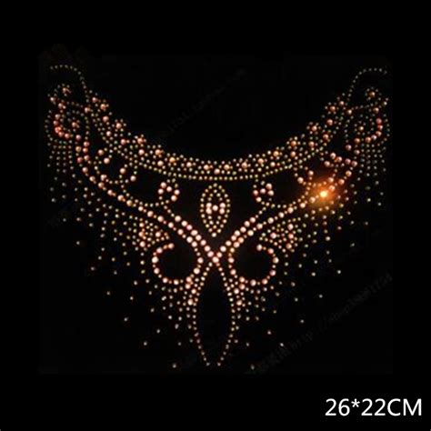 Cm Sweater Neckline Decor Patch New Hotfix Rhinestones Motif Hot Fix Heat Transfer Design
