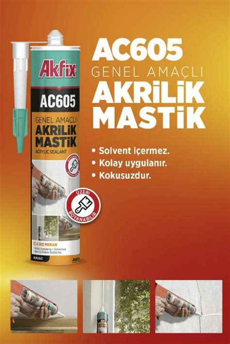 I Akfix Ac605 Akrilik Mastik 500 Gr Beyaz I