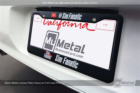 Black Metal License Plate Frames | My Plastic Business Card