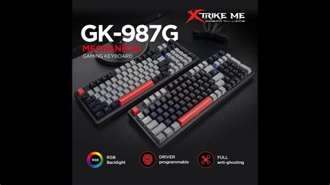 XTRIKE ME GAMING MECHANICAL KEYBOARD GK 987G With 3 COLORS KEYCAPS