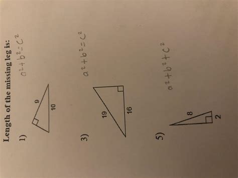 Length Of The Missing Leg Is Pythagorean Theorem Integers Find The