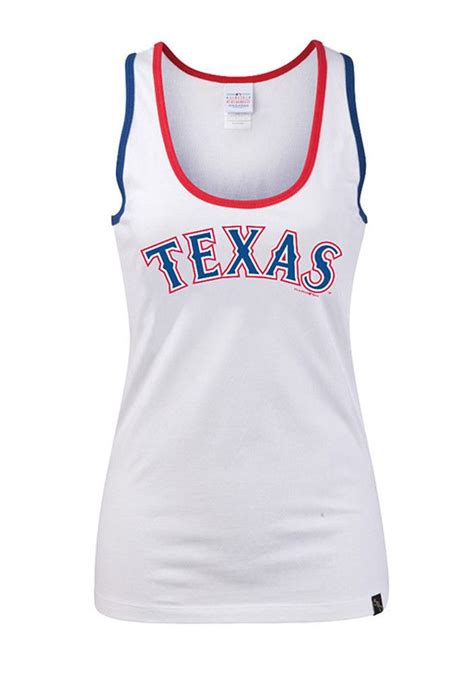 Texas Rangers Womens White Foil Tank Top Tank Tops Women Tank Tops