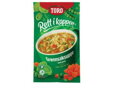 Grønnsaksuppe m pasta toro rett i koppen toro rett i ko