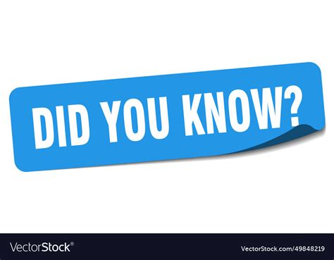 Did You Know Sticker Label Royalty Free Vector Image