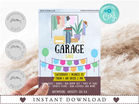 Garage Sale Flyer Template, Garage Sale Flyer, Yard Sale Flyer, Garage ...